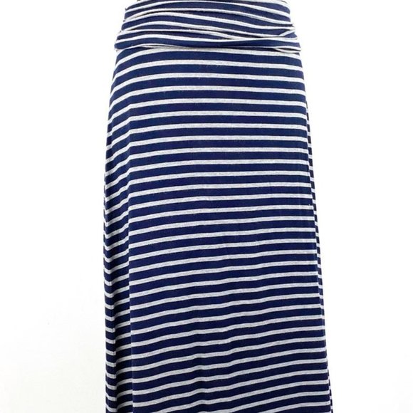 J.CREW Striped Navy Maxi Skirt Size XS - Picture 2 of 6
